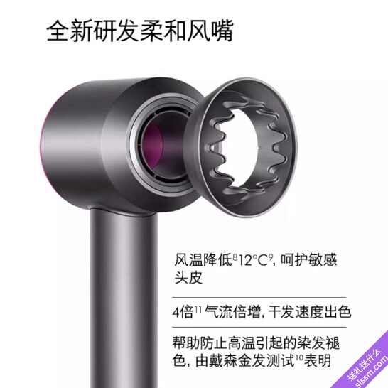 英国戴森(Dyson)新一代吹风机 紫红色 Dyson Supersonic 电吹风 负离子 进口家用 礼物礼盒 HD03