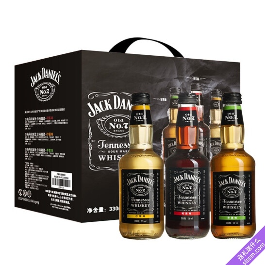 杰克丹尼（Jack Daniel`s）洋酒 威士忌 三种口味 预调酒 鸡尾酒 330ml*6瓶 礼盒装 （可乐+柠檬+苹果）